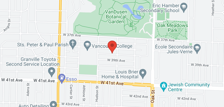 map of 1222 W 38TH AVENUE